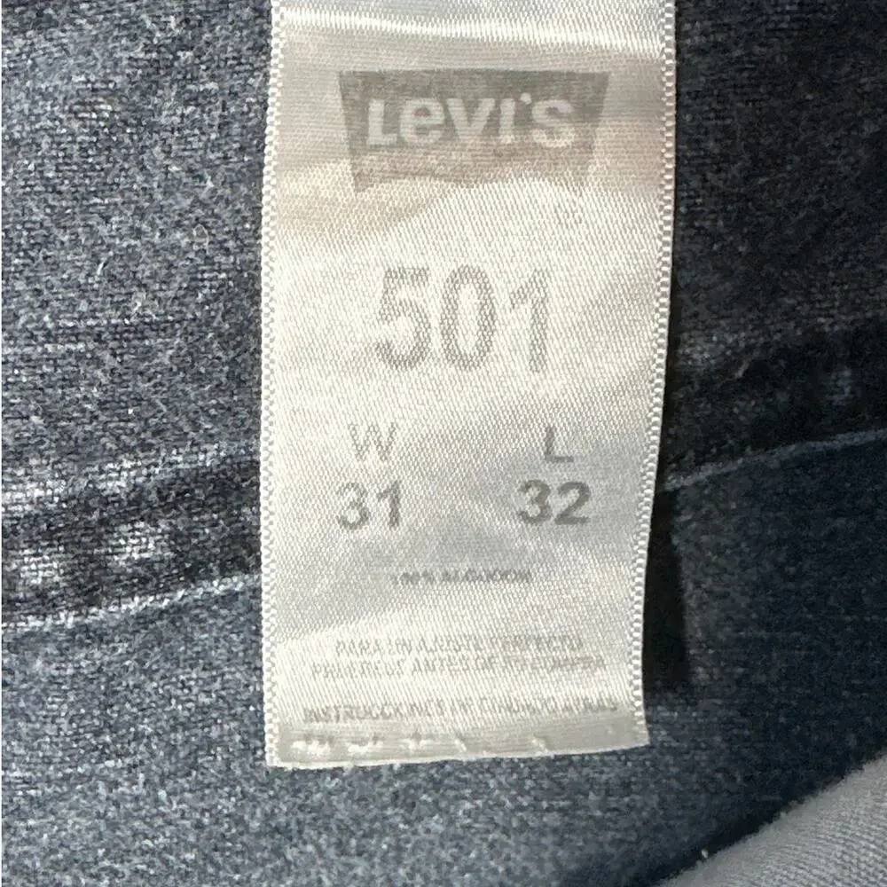 Vintage Levi’s 501 Y2K Men's Button Fly Straight Leg Denim Jeans Black 31x32